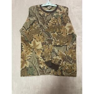 VTG Redhead CAMO Long Sleeve Mens Sz XL Advantage Crew Neck Pocket Tee